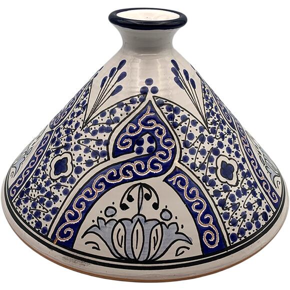 Williams Sonoma Tagine Hand-Painted Blue Moroccan Ceramic Cookware Lid Only - Picture 3 of 6